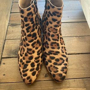 J. Crew factory leopard calf hair booties